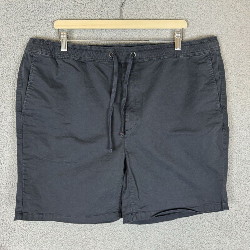 Orvis Shorts Mens XL Black Chino Elastic Waist Cotton Stretch‎ Drawstring